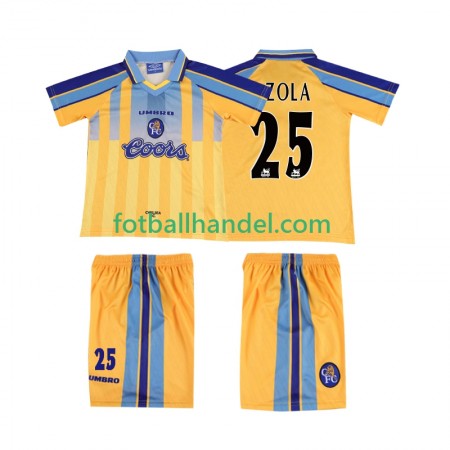 Barn Fotballdrakter Chelsea ZOLA 25 Borte Retro 1995 1997 Kortermet